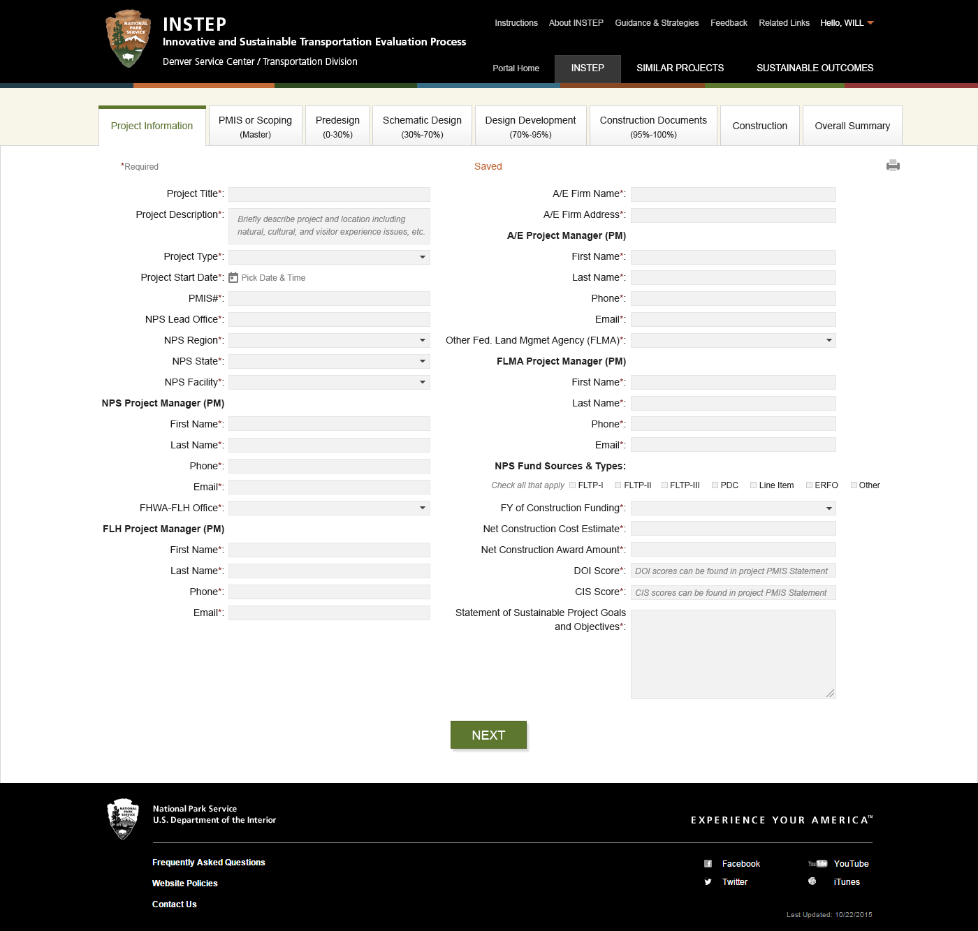nps_instep_project_information